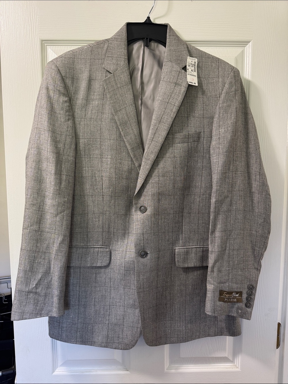 Jos. A. Bank Light Gray Plaid Sport Coat